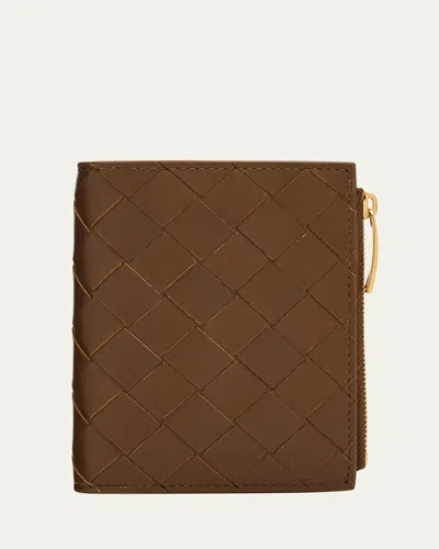 Bottega Veneta Small Bifold Leather Wallet In Green
