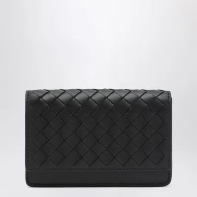 Bottega Veneta Small Black Intrecciato Continental Wallet