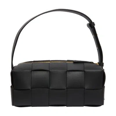 Bottega Veneta Small Brick Cassette Bag In Black Gold