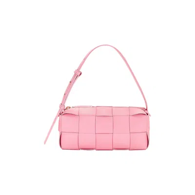 Pre-owned Bottega Veneta Small Brick Cassette 'ribbon/gold' In Pink