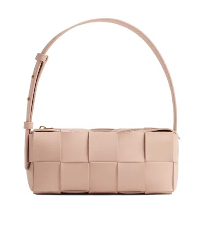 Bottega Veneta Small Brick Cassette Leather Shoulder Bag In Rose