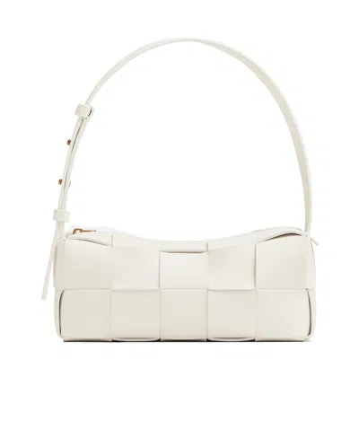 Bottega Veneta Small Brick Cassette Shoulder Bag In White