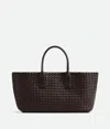Bottega Veneta Mini Leather Intreccio Cabat Tote Bag In Fondant