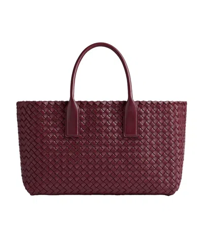 Bottega Veneta Small Cabat Handbag In Wine Red