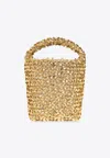 Bottega Veneta Small Cabat Sequined Bucket Bag In Gold