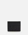 Bottega Veneta Womens Intrecciato Leather Card Holder Black-gold In Black