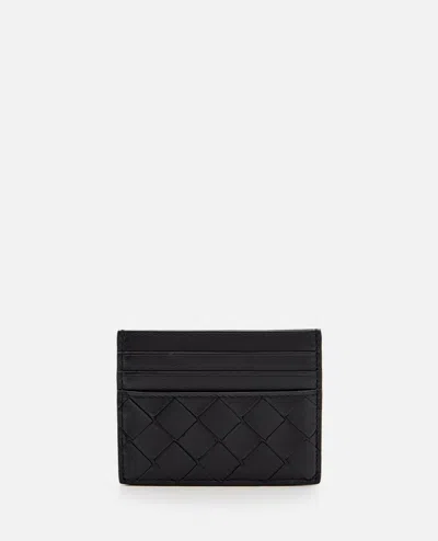 Bottega Veneta Small Cardholder Intreccio In Black