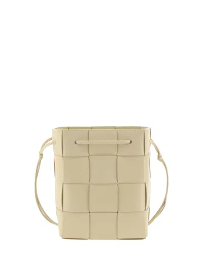 Bottega Veneta Small Cassette Bucket Bag In Porridge-gold