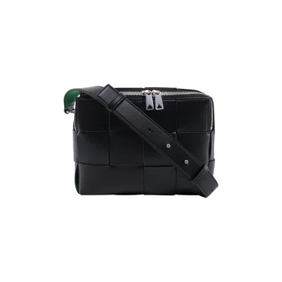 Pre-owned Bottega Veneta Small Cassette Camera Bag 'black/parakeet'