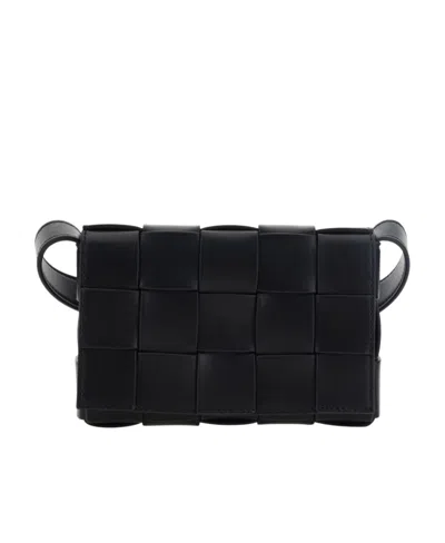 Bottega Veneta Small Cassette Crossbody Bag In Black