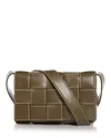 Bottega Veneta Small Cassette Intreccio Leather Crossbody In Natural