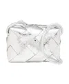 Bottega Veneta Small Cassette Logo Shoulder Bag In White