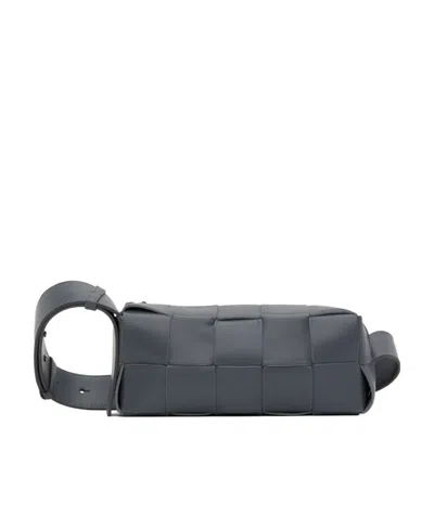 Bottega Veneta Small Cassette Shoulder Bag In Gray