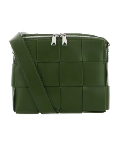 Bottega Veneta Small Cassette Shoulder Bag In Green