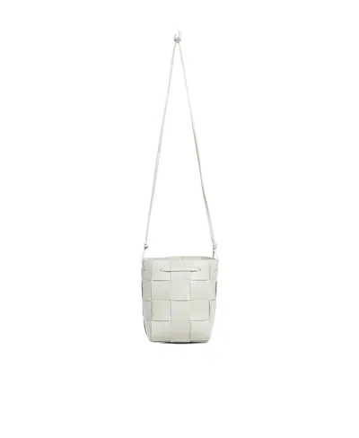 Bottega Veneta Small Cassette Woven Bucket Shoulder Bag In Gray