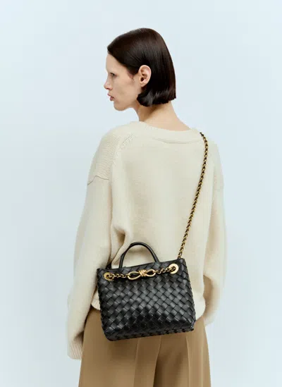 Bottega Veneta Andiamo Diamond Shoulder Bag In Black