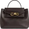 Bottega Veneta Small Ciao Ciao Knot Detail Leather Top Handle Bag In Brown