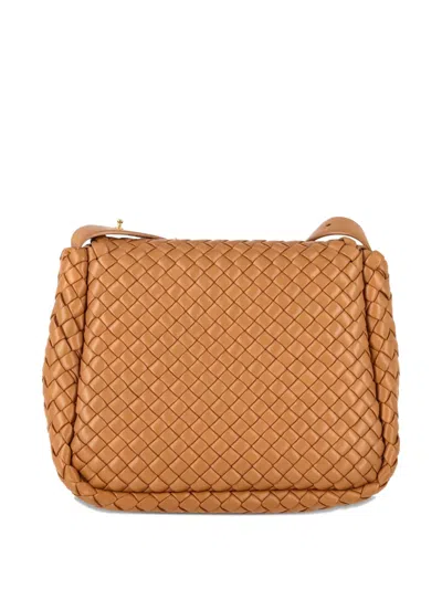 Pre-owned Bottega Veneta Small Cobble Intrecciato Leather Shoulder Bag In Brown