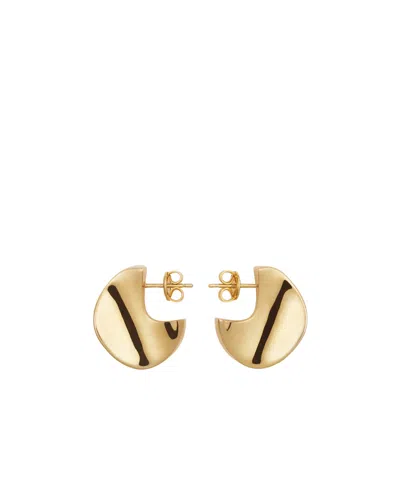 Bottega Veneta Small Disc Earrings In Gold