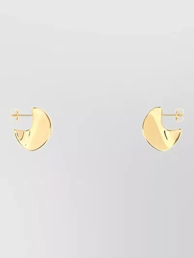 Bottega Veneta Small Disc Stud Earrings Polished Finish In Gold