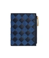 Bottega Veneta Navy Intrecciato Small Bi-fold Wallet In Blue