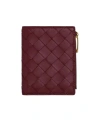 Bottega Veneta Kleines Intrecciato Bi-fold Portemonnaie In Red