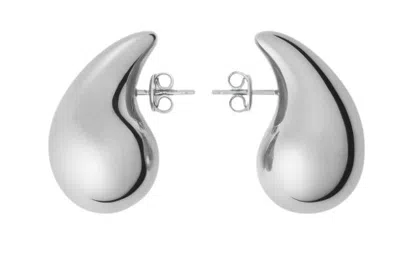 Bottega Veneta 925 Silver Drop Earrings In Gray