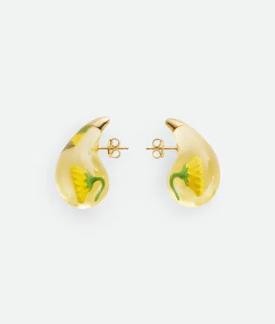 Bottega Veneta Kleine Drop Ohrringe In Clear/yellow