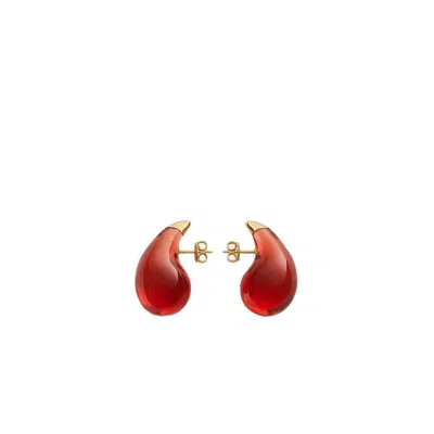Bottega Veneta Small Drop Earrings In Red