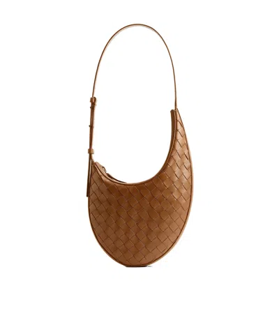 Bottega Veneta Small Drop Leather Shoulder Bag In Brown