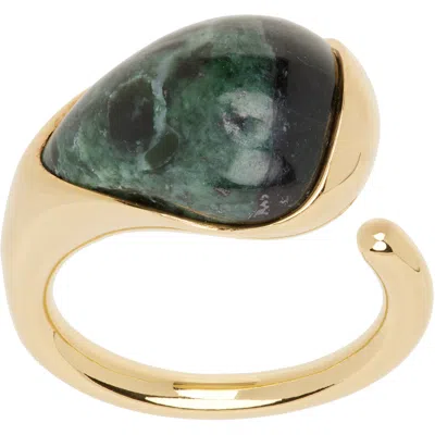 Bottega Veneta Small Drop Marble Ring In Gold