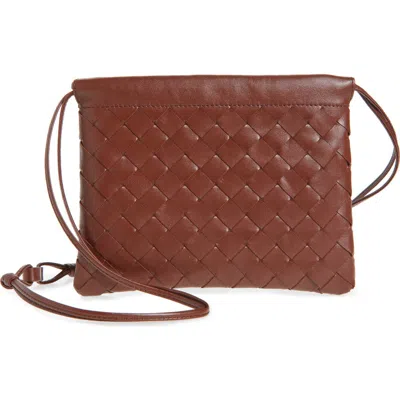 Bottega Veneta Small Dustbag Intrecciato Leather Shoulder Bag In 2504 Sapele-gold