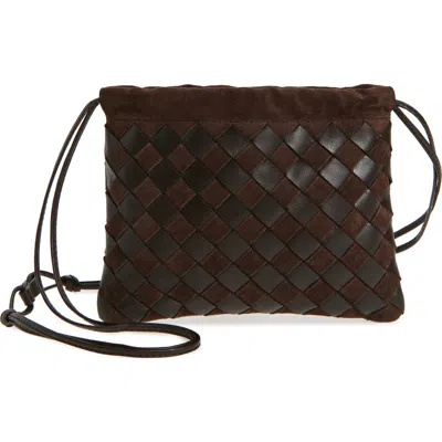 Bottega Veneta Small Dustbag Intrecciato Suede & Leather Bag In Gold