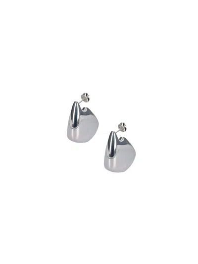 Bottega Veneta Small Earrings "fin" In Silver