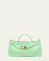Bottega Veneta Small East-west Andiamo Bag In Siren-muse Brass-sir