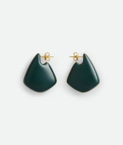 Bottega Veneta Small Fin Earrings In Dark Green