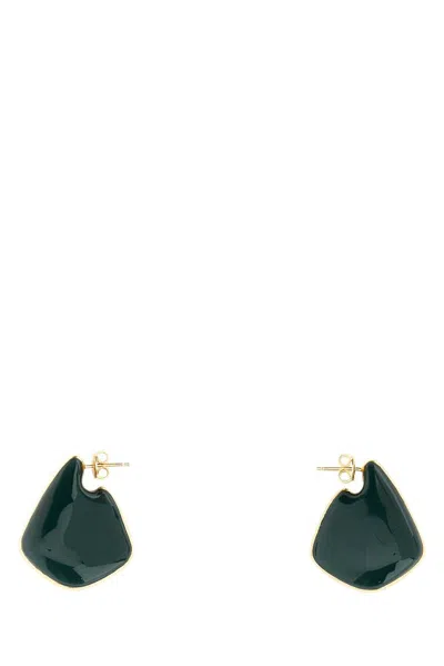 Bottega Veneta Small Fin Earrings In Green