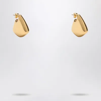 Bottega Veneta Small Fin Earrings In Sterling Silver With Gold Finish