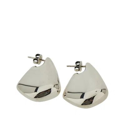 Bottega Veneta Small 'fin' Earrings In Gray