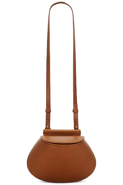 Bottega Veneta Small Fisherman Bag In Wood & Muse Brass