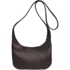 Bottega Veneta Small Fluffy Intrecciato Leather Crossbody Bag In Silver