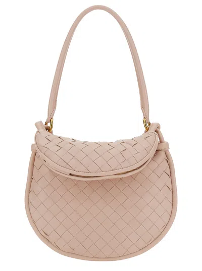 BOTTEGA VENETA BOTTEGA VENETA 'SMALL GEMELLI' PINK SHOULDER BAG WITH INTRECCIATO MOTIF IN LEATHER WOMAN