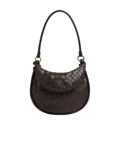 Bottega Veneta Brown Small Gemelli Shoulder Bag In 2190-fondant-m Brass