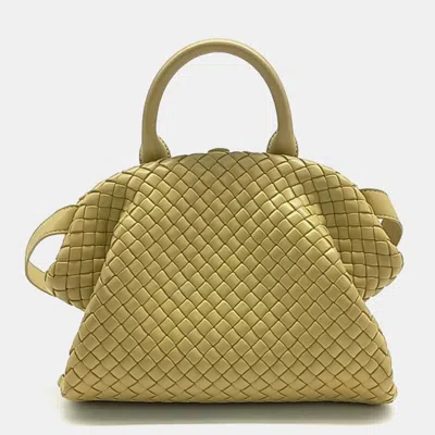 Pre-owned Bottega Veneta Small Handle Bag In Beige