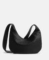 Bottega Veneta Black Crossbody Bag With Top Zip Closure And Intrecciato Motif In Leather Woman In Black