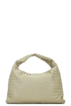 Bottega Veneta Small Hop Bag In Travertine & Muse Brass