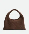 Bottega Veneta Small Hop Intrecciato Suede Hobo Bag In Fondant