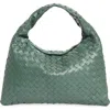 Bottega Veneta Small Hop Hobo Bag In Aloe/brass