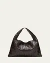 Bottega Veneta Womens Fondant Intrecciato-weave Medium Leather Hobo Bag In Fondant-m Brass