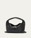 Bottega Veneta Hop Intrecciato Leather Shoulder Bag In Shadow